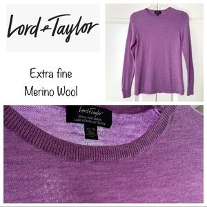 XS Merino Wool Crew Neck, Heather Purple